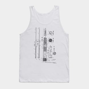 Billiard Cue Vintage Patent Hand Drawing Tank Top